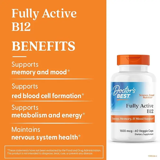 Doctor’s Best Fully Active B12 (Methylcobalamin) – 1500 mcg